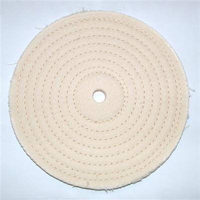 Spiral Sewn Cotton Buffing Wheel (4" x 40 Ply x 3/8" Arbor Hole)